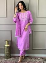 Rayon Lilac Festival Wear Embroidery Work Readymade Salwar Suit